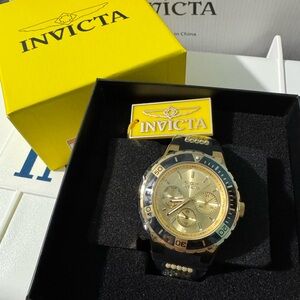 Invicta Aviator Unisex Watch - 38mm, Black, Gold (49892)